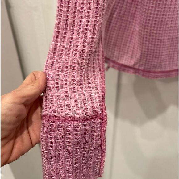 Free People Wildcat Washed Mauve Thermal Long SleeveTop .Size XS - Picture 11 of 14